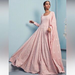 Lashkaara, Blush Pink Thread Embroidered Anarkali